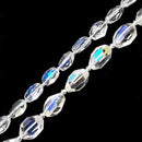 Clear Quartz AB Plated Faceted Nugget Chunk Beads 10x15mm 15x20mm 15.5" Strand