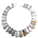 aquamarine graduated smooth flat teardrop beads