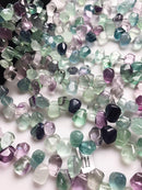 fluorite irregular faceted nugget top drill beads