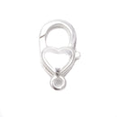 925 Sterling Silver Heart Shape Clasp Size 6x12mm Sold 3 Pcs Per Bag