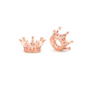 Large Hole Clear Cubic Zirconia Micro Pave Crown Charm Beads 7x11mm 5PCS/Bag