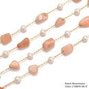 6-8mm Pebble Nugget Beads Multi Gemstone Chain Sold One Meter per Bag