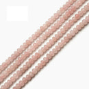Rose Quartz Hard Cut Faceted Rondelle Beads Size 5x8mm 15.5'' Strand
