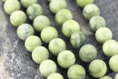 natural green jade matte round beads