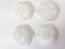 hand carved white jade rose pendant