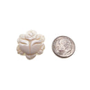 White Bamboo Coral Hand Carved Rose Pendant Approx 20mm 30mm Sold Per Piece