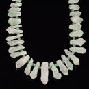 Light Green Quartz Top Drill Rough Long Points 15-22mm 18-25mm 30-35mm 15.5''Str