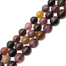 dark multi color tourmaline smooth round