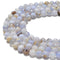 blue lace agate faceted round beads