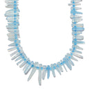 Aquamarine Graduated Pebble Slice Stick Points Size 15-25mm 15.5'' Strand