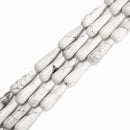 Natural Howlite Smooth Full Teardrop Beads Size 10x30mm 15.5'' Strand