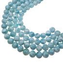 RARE High Grade Top Quality Natural Larimar Smooth Round Beads 14mm 15.5" Strand