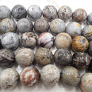 large natural bamboo leaf agate smooth round beads