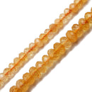 Natural Citrine Hard Cut Faceted Rondelle Beads Size 4x6mm 6x8mm 15.5" Strand