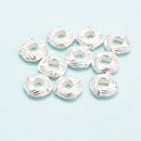 925 Sterling Silver Square Circle Spacer Beads Size 2x7mm Sold 7Pcs Per Bag