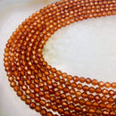 natural hessonite orange garnet faceted round beads