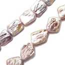 fresh water pearl rectangle shape side corner drill beads