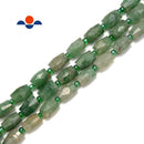 Green Strawberry Quartz Faceted Barrel Cylinder Beads 10x14mm 15.5" Strand