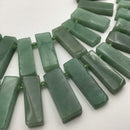 green aventurine graduated slice Sticks Points beads