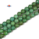 Dark Green Turquoise Smooth Round Beads Size 4mm 6mm 8mm 10mm 15.5'' Strand