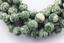 green spot jasper matte round beads