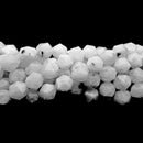 Natural White Moonstone with Black Specks Faceted Star Cut Beads 8mm 15.5"Strand