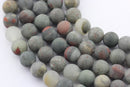 large hole african bloodstone matte round beads