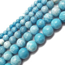 larimar quartz smooth round beads