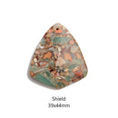 Green Aqua Terra Impression Jasper Teardrop/Heart/Shield/Rectangle Pendant