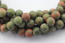 large hole unakite matte round beads