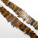 yellow Tiger's eye graduated slice Sticks Points beads