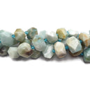 Natural Multi Color Amazonite Faceted Nugget Chunk Beads 13x20mm 15.5" Strand