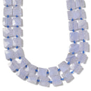 Blue Lace Agate Faceted Square Beads Size 12mm 15.5'' Strand
