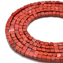 red jasper smooth square cube dice beads