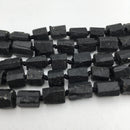 natural black tourmaline rough faceted tube beads 