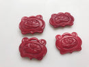 red bamboo coral hand carved flower pendant