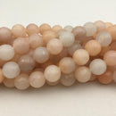 large hole pink aventurine faceted round beads