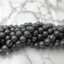 gun metal gray coated lava rock stone beads