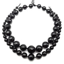 Black Onyx Graduated Faceted Round Beads 6-14mm 8-18mm 14x24mm 15.5" Strand