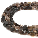 Smoky Quartz Rough Nugget Chunks Side Drill Beads Approx 8x11mm 15.5" Strand