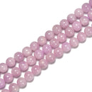 AAA High Quality Natural Kunzite Smooth Round Beads 6mm 7.5mm 10mm 15.5'' Strand