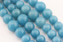blue sponge quartz graduated smooth round beads