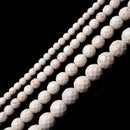 White Howlite Turquoise Faceted Round Beads 4mm 6mm 8mm 10mm 12mm 15.5" Strand