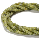 Natural Green Jade Heishi Disc Beads Size 2x4mm 15.5'' Strand