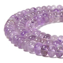 Natural Light Amethyst Smooth Rondelle Beads Size 6x10mm 15.5'' Strand