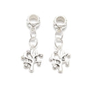 925 Sterling Silver Tree Charm Pendant Size 11x31mm 3 Pcs Per Bag