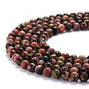 rhodonite faceted round beads