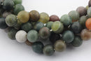 large hole indian agate matte round beads