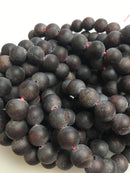 garnet matte round beads