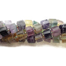 Multi-Color Fluorite Faceted Rondelle Wheel Discs Beads Approx 7x10mm 15.5" Strand